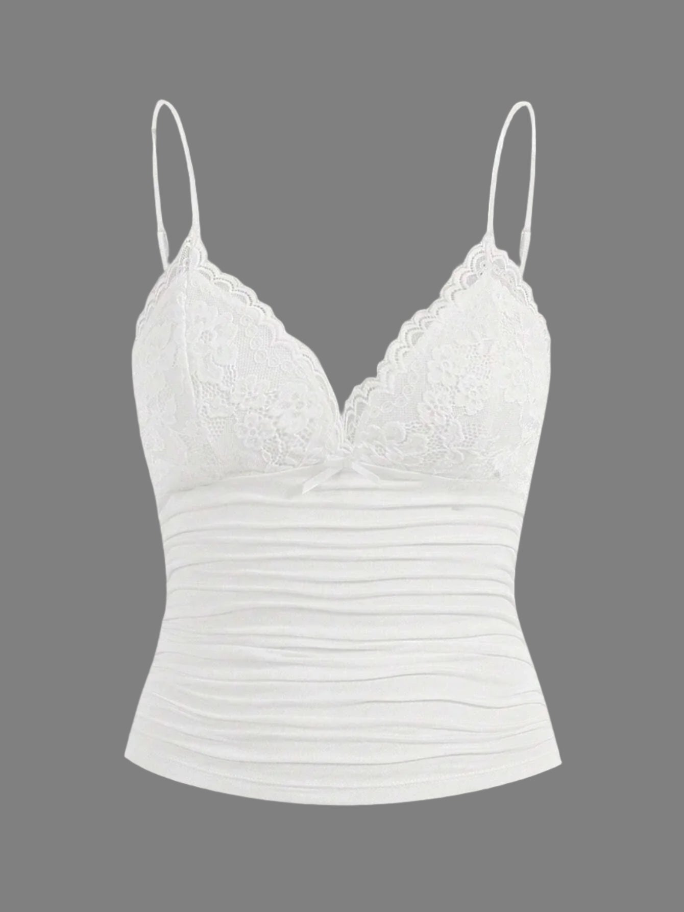 Dame kontrast blonde sløyfe Front Crop Cami Topp