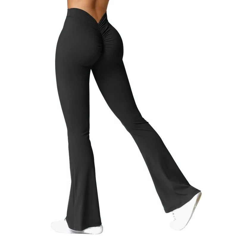 Leggings med V-rygg og høy midje for kvinner