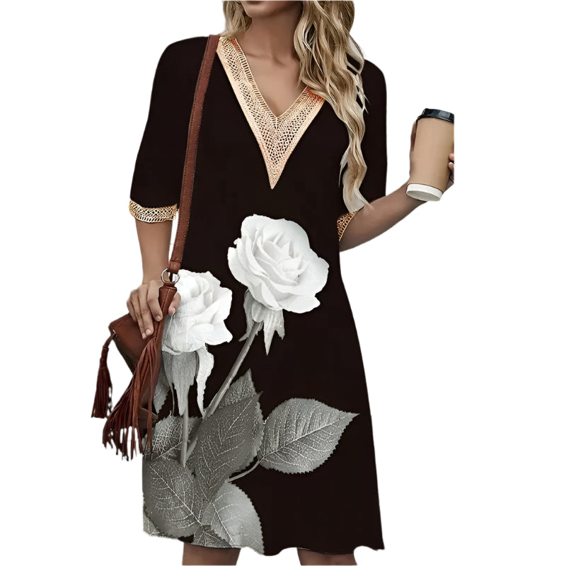 Sommerkjole med V-hals for kvinner