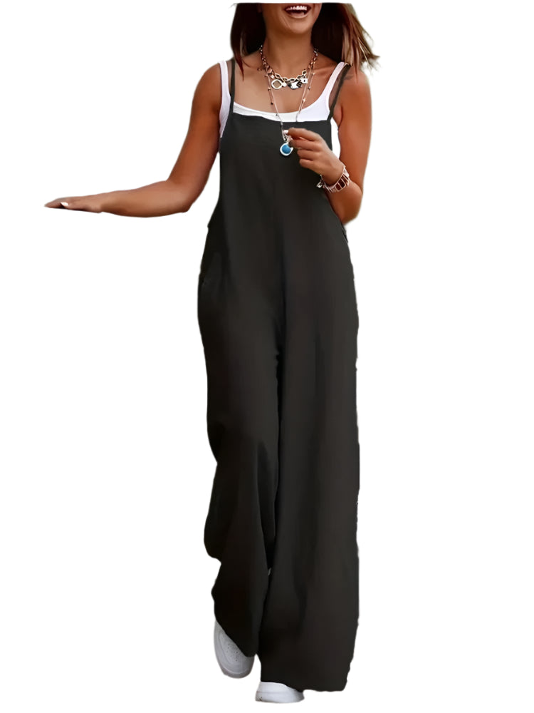 Uformell ermeløs jumpsuit for kvinner