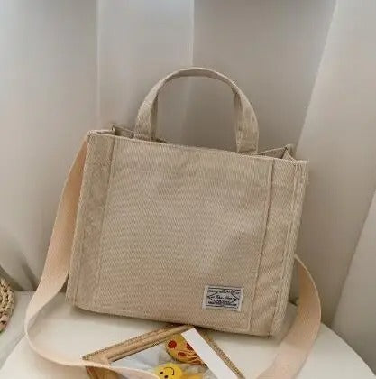 Kvartert cordfløyelveske for kvinner