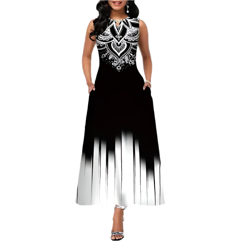 Blomster Bohemian ermeløs kjole for kvinner