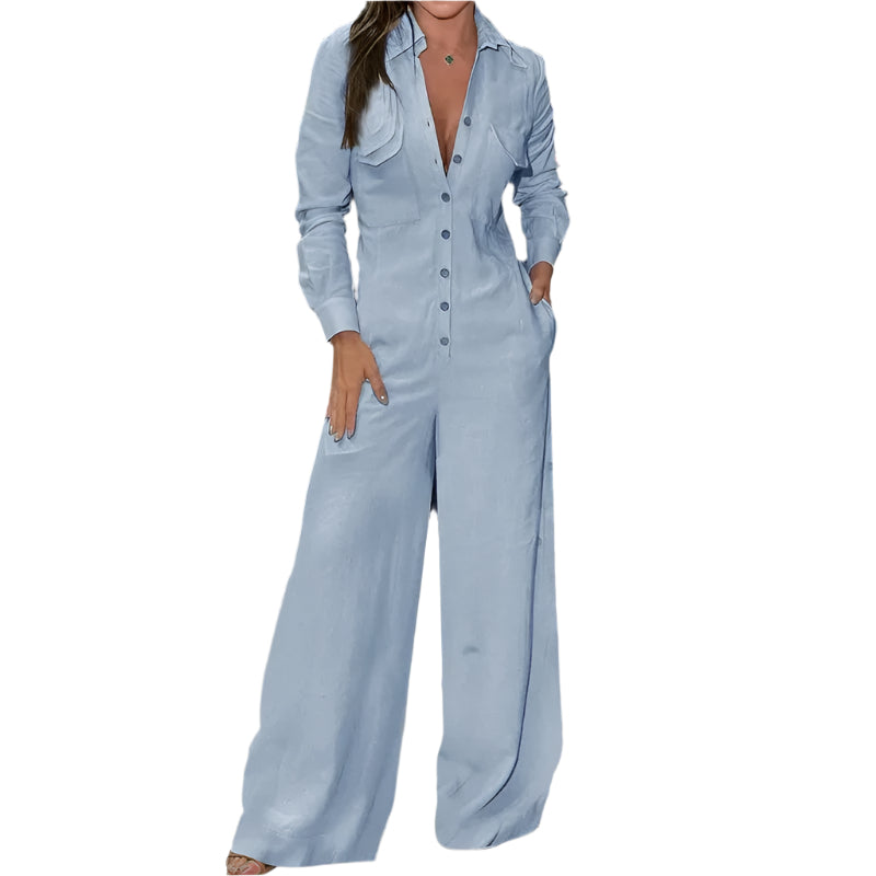 Nedfelt Krage Langermet Jumpsuit