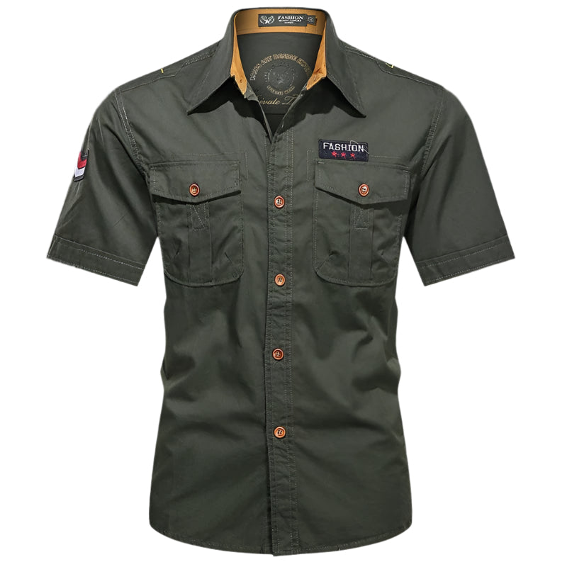 Arbeidsskjorte i ren bomull for menn