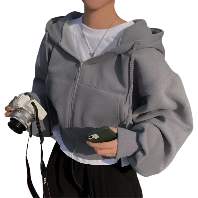 Oversized Crop Top-hettegenser for kvinner