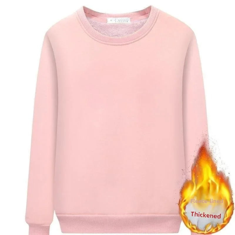 Fleece foret damegenser med rund hals