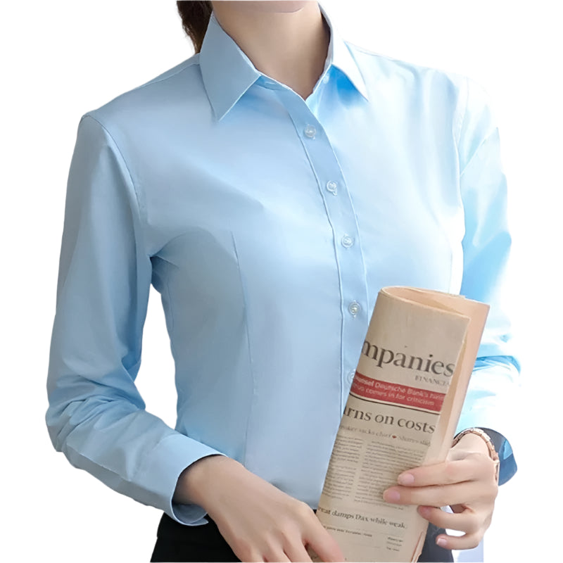 Langermet kontorbluse for kvinner