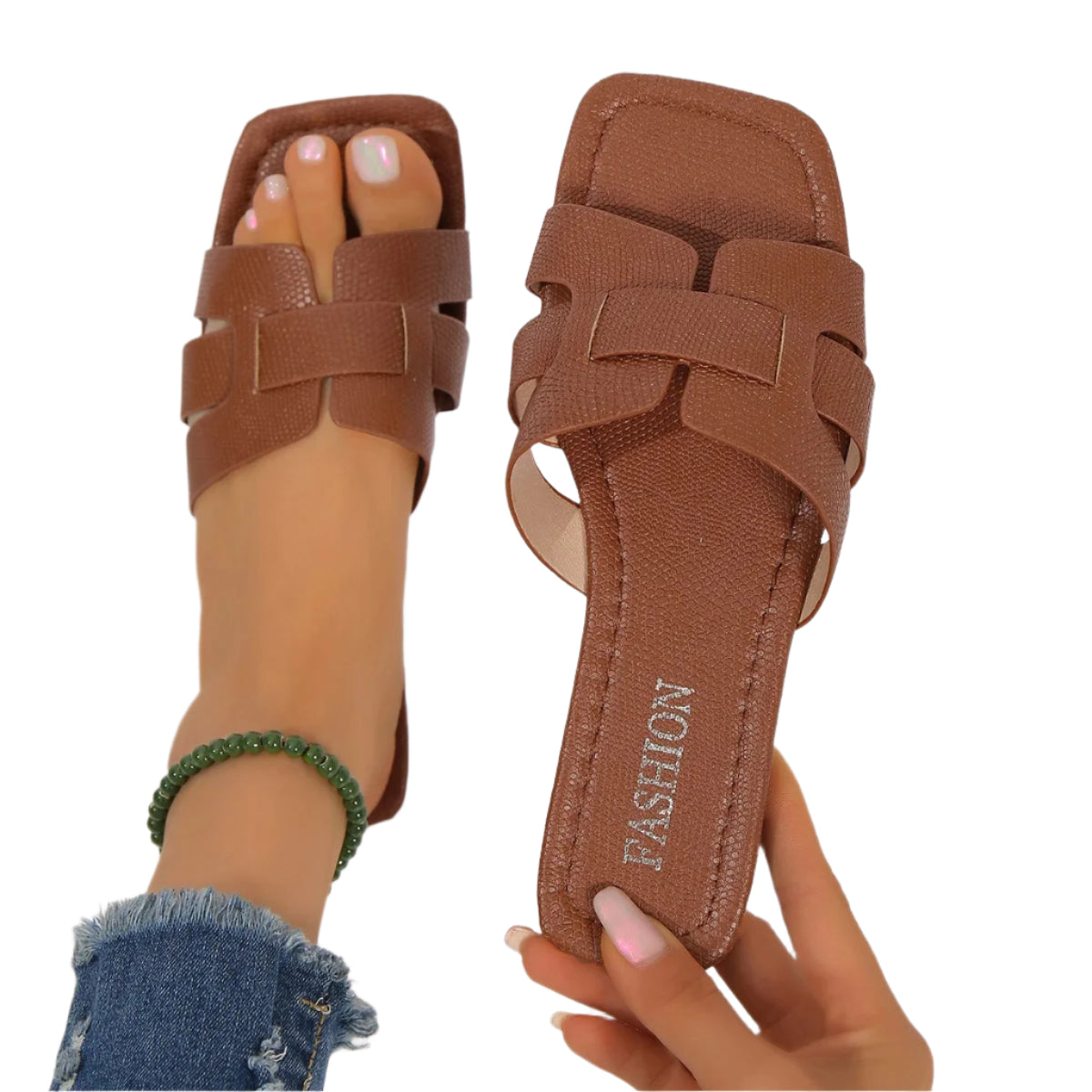 Flate utendørs sandaler for kvinner