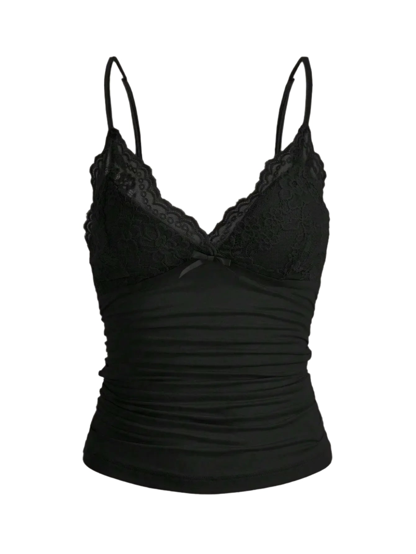 Dame kontrast blonde sløyfe Front Crop Cami Topp