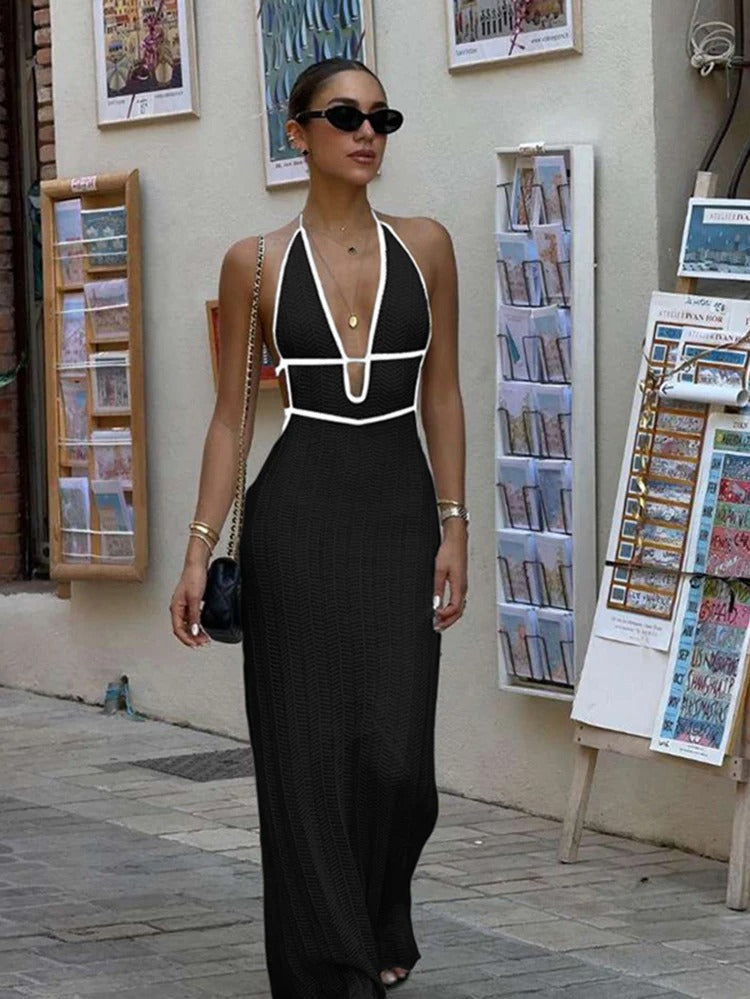 Dame-kjole med snøring uten rygg