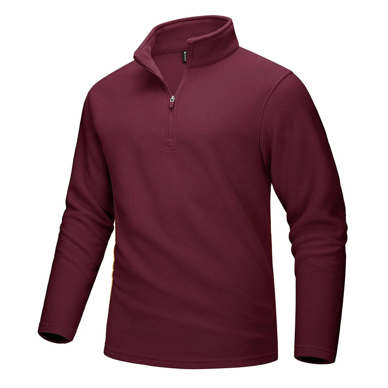 Fleece-genser med halv glidelås for menn
