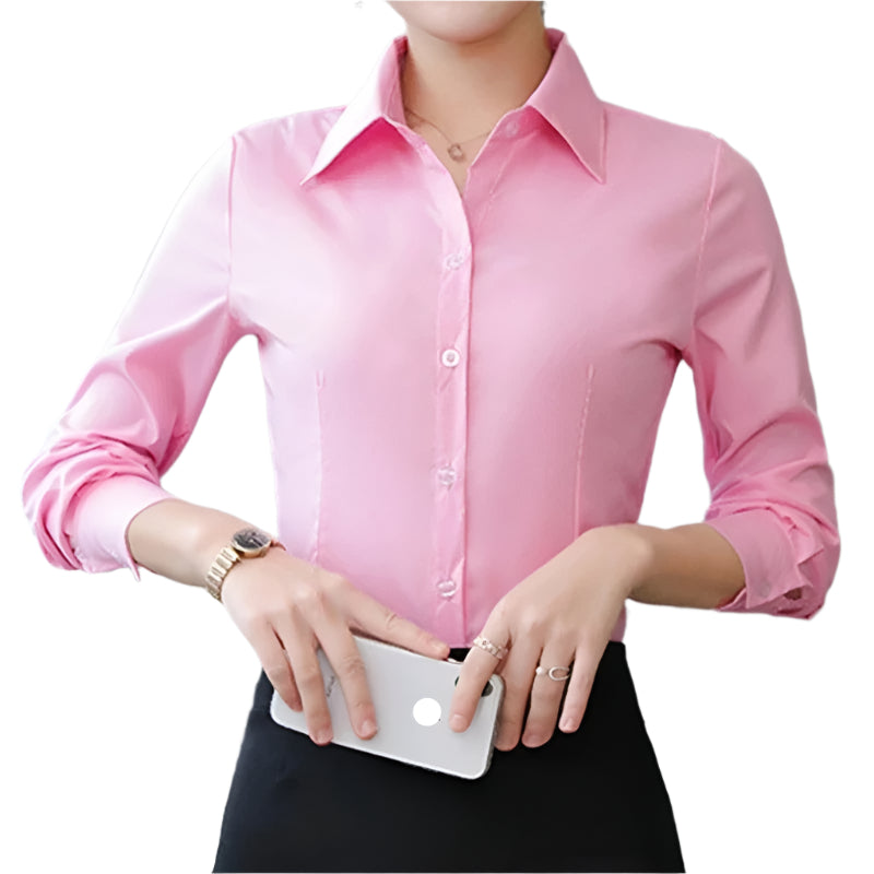 Langermet kontorbluse for kvinner