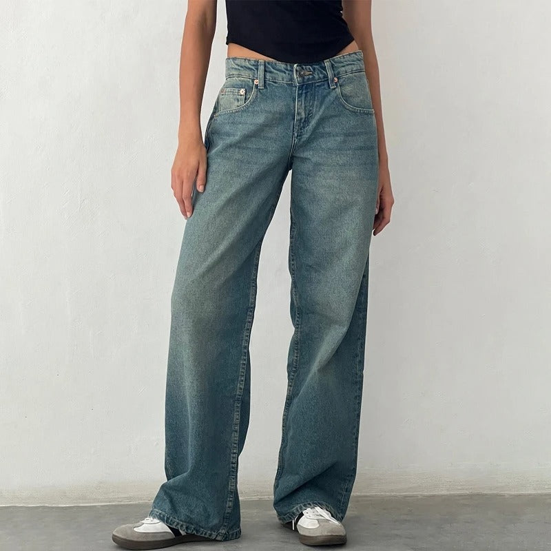 Baggy boyfriend-jeans for kvinner