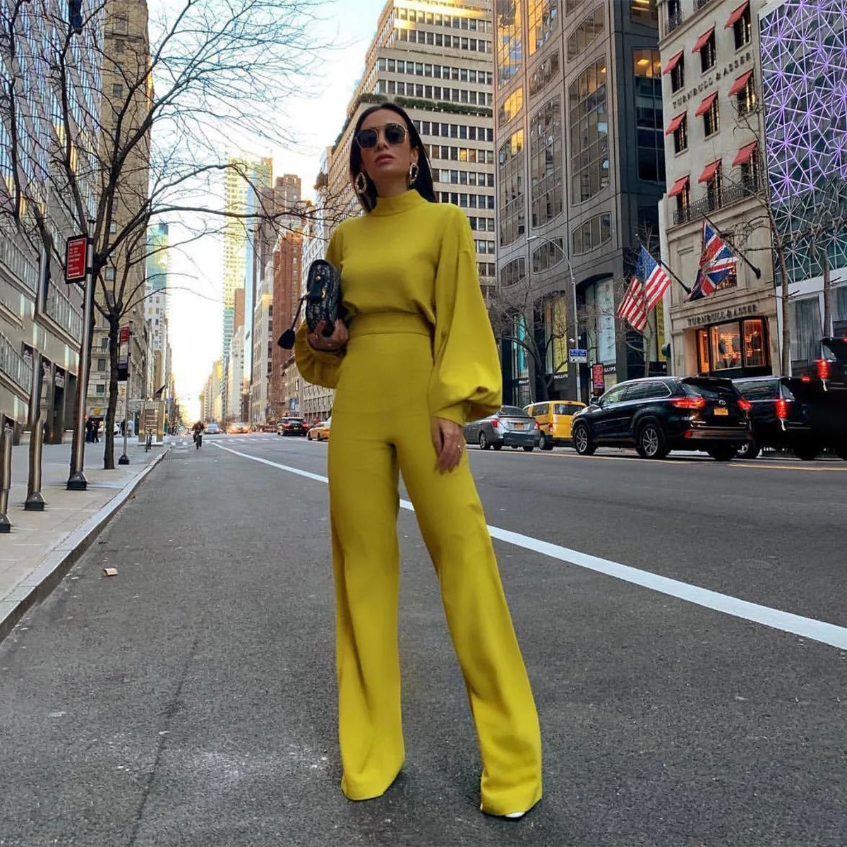 Jumpsuit med høy midje med lyktermer