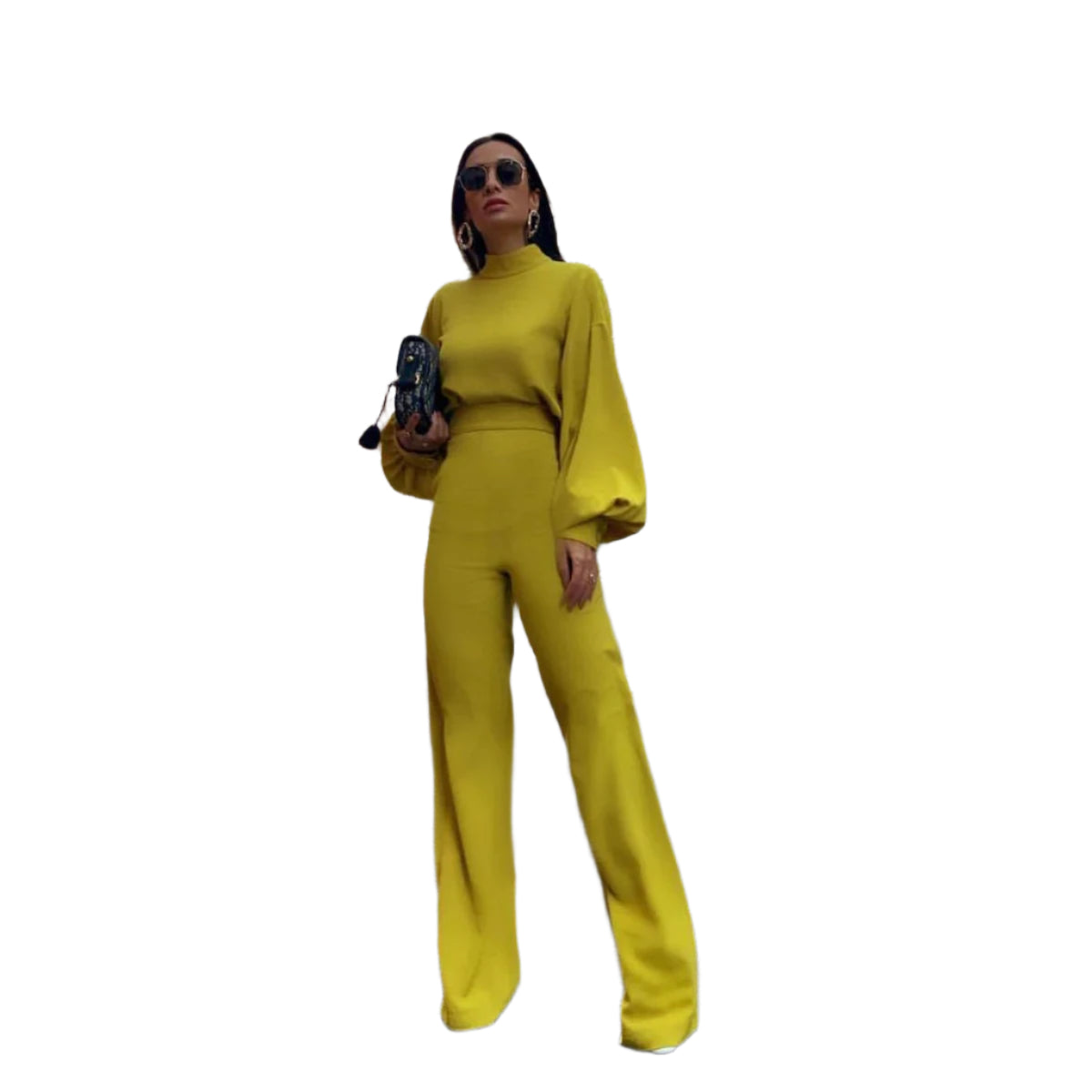 Jumpsuit med høy midje med lyktermer
