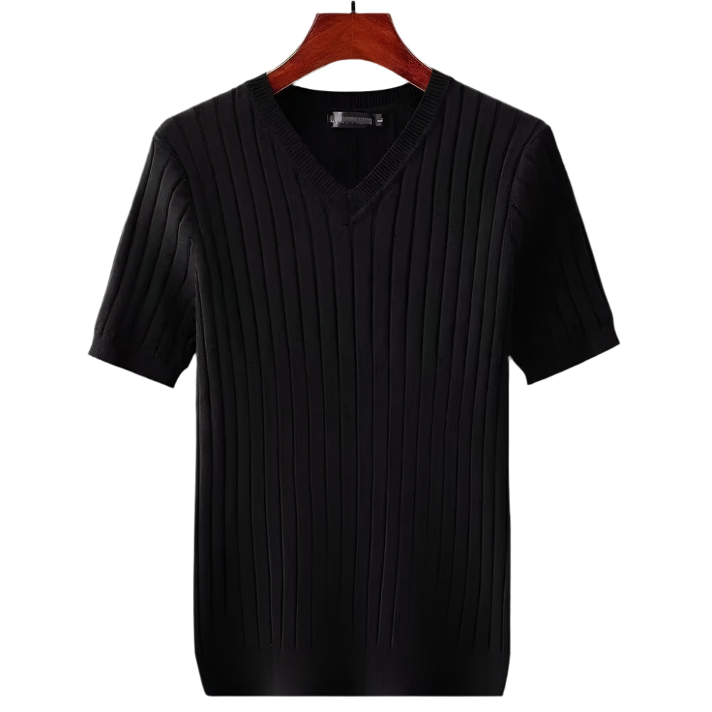 Slim fit T-skjorte med V-hals for menn