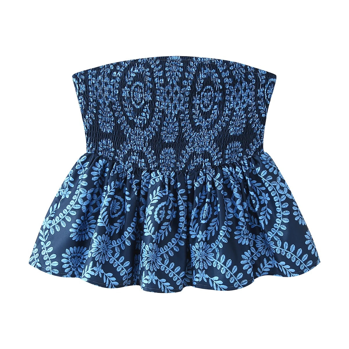 Blomstertrykk Ruffled Crop Top