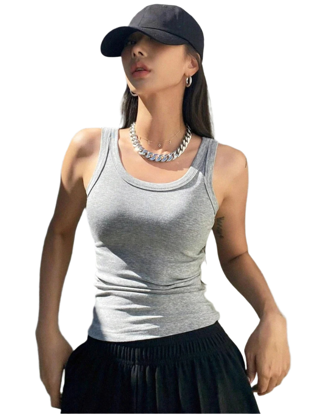 Strikket Camisole Tank Top for kvinner