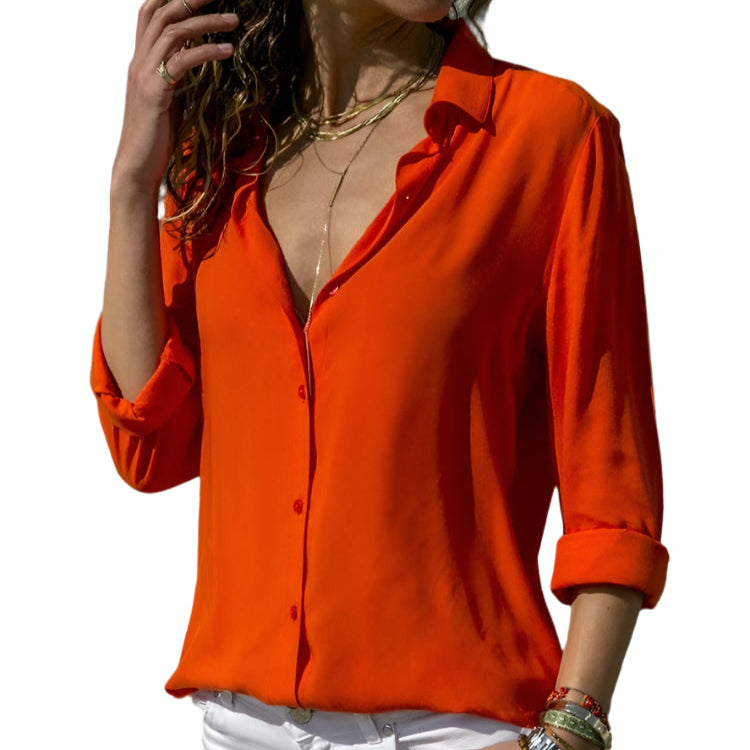 Casual Lapel Loose skjorte for kvinner