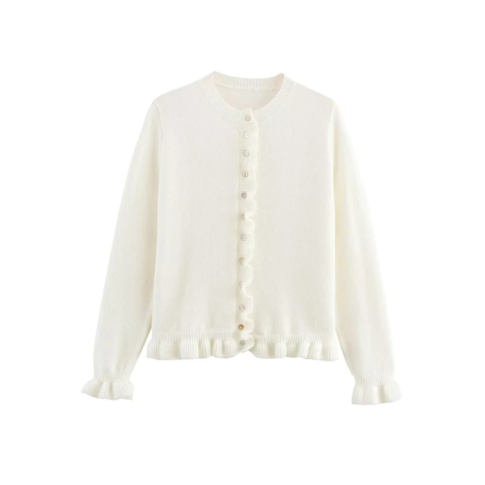 Teksturert strikket cardigan for kvinner