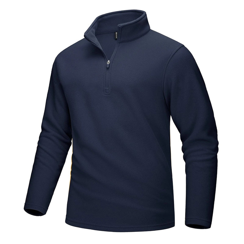 Fleece-genser med halv glidelås for menn