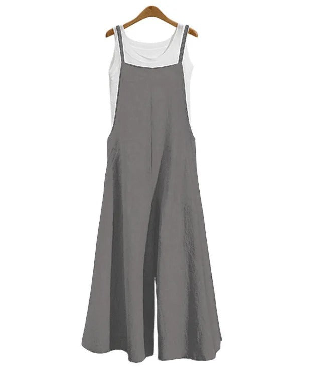Dameoverall ermeløs løs jumpsuit