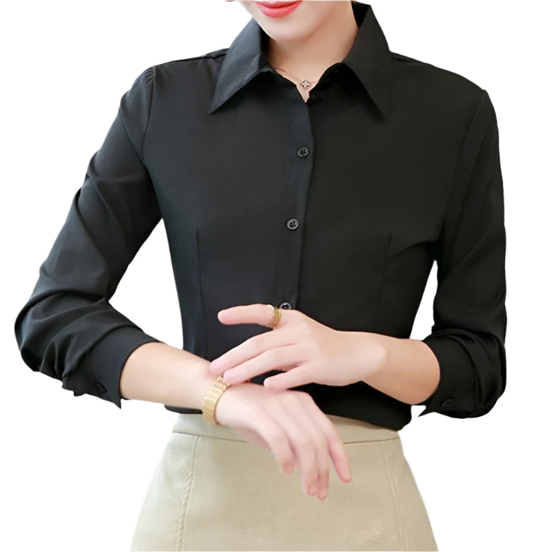 Langermet kontorbluse for kvinner