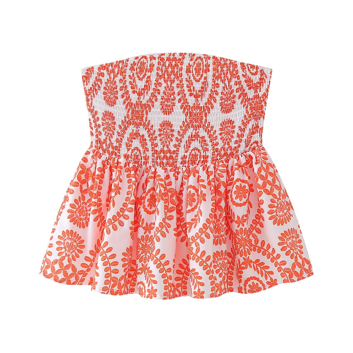 Blomstertrykk Ruffled Crop Top