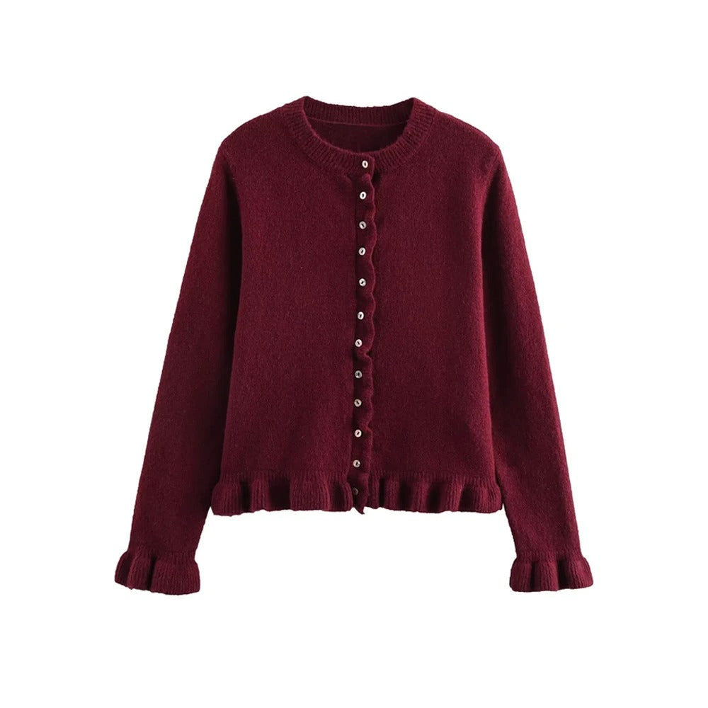 Teksturert strikket cardigan for kvinner