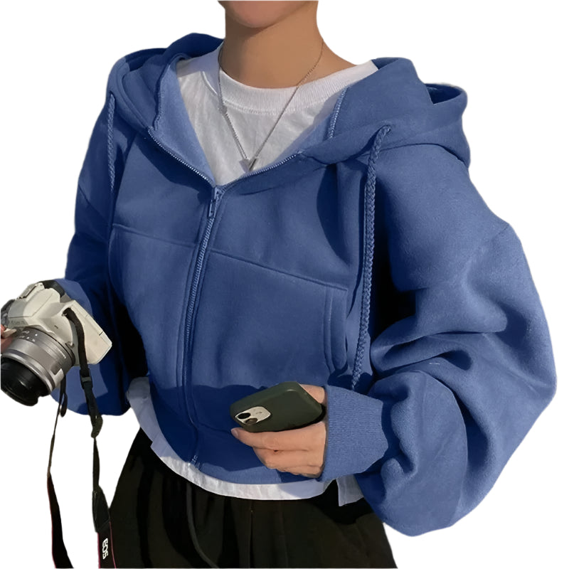 Oversized Crop Top-hettegenser for kvinner