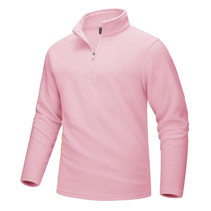 Fleece-genser med halv glidelås for menn