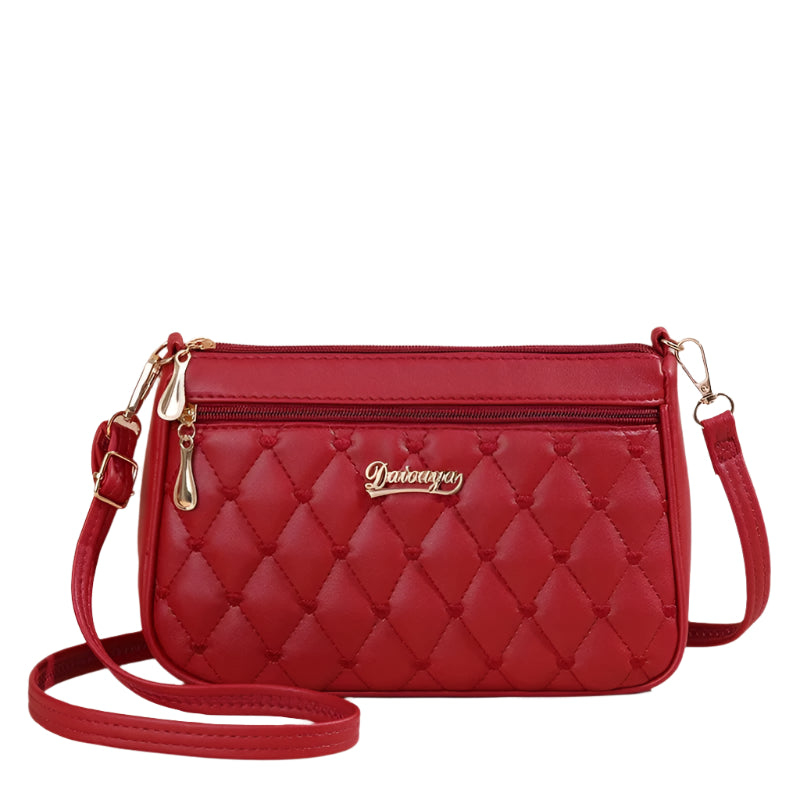 Brodert crossbody-veske i PU-lær for kvinner