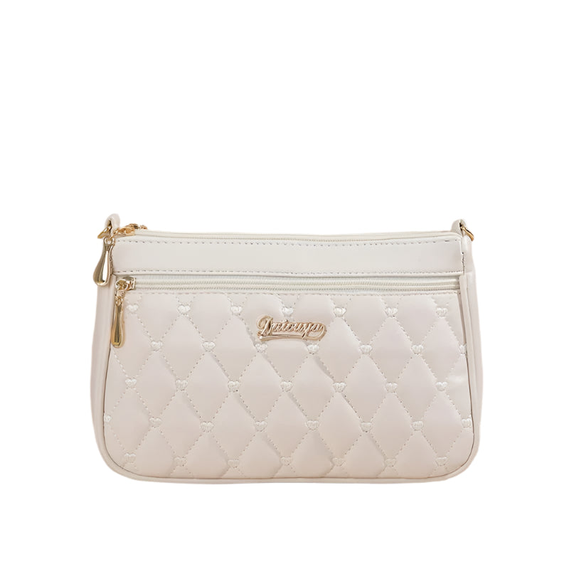 Brodert crossbody-veske i PU-lær for kvinner