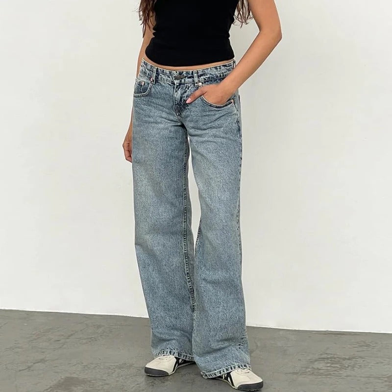 Baggy boyfriend-jeans for kvinner