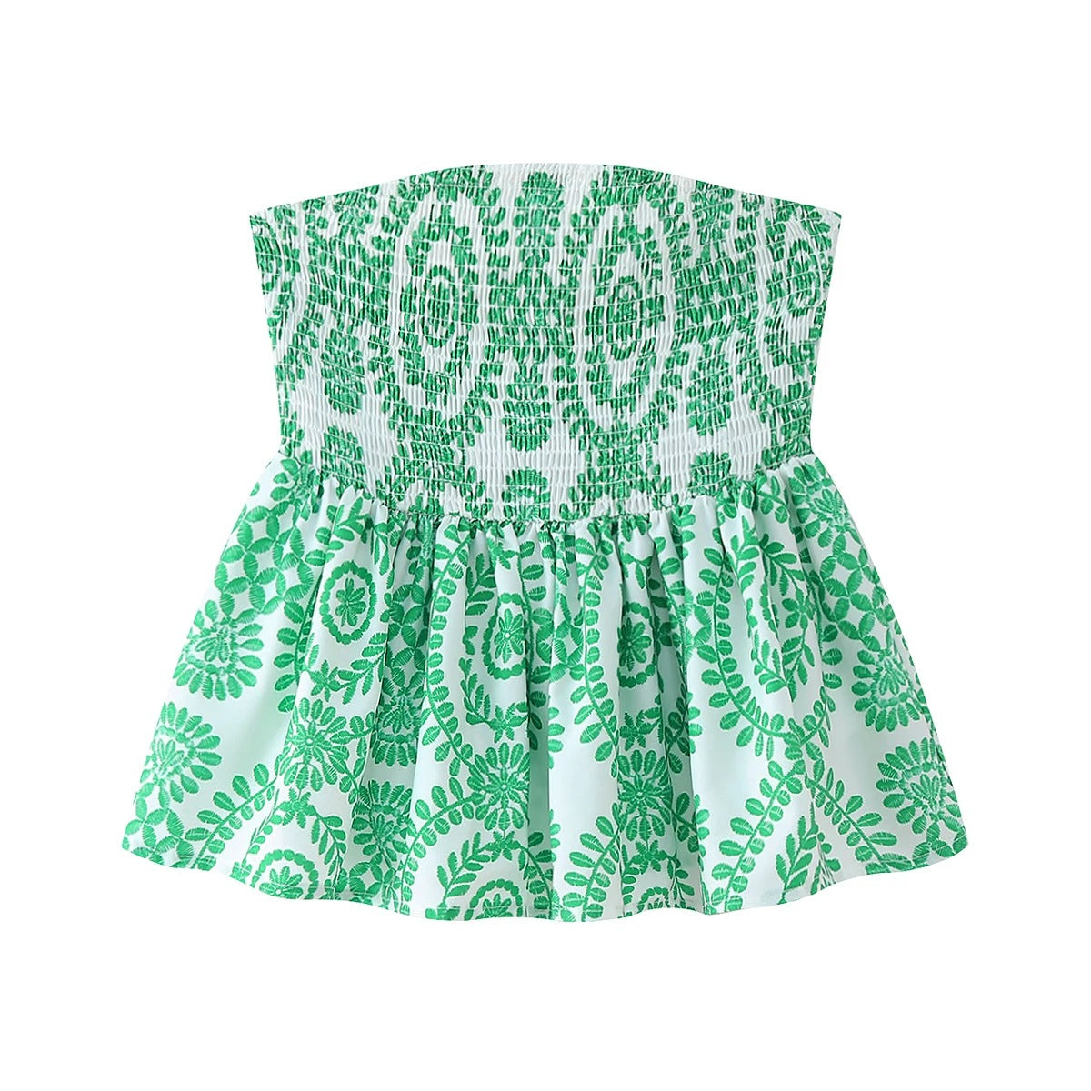 Blomstertrykk Ruffled Crop Top