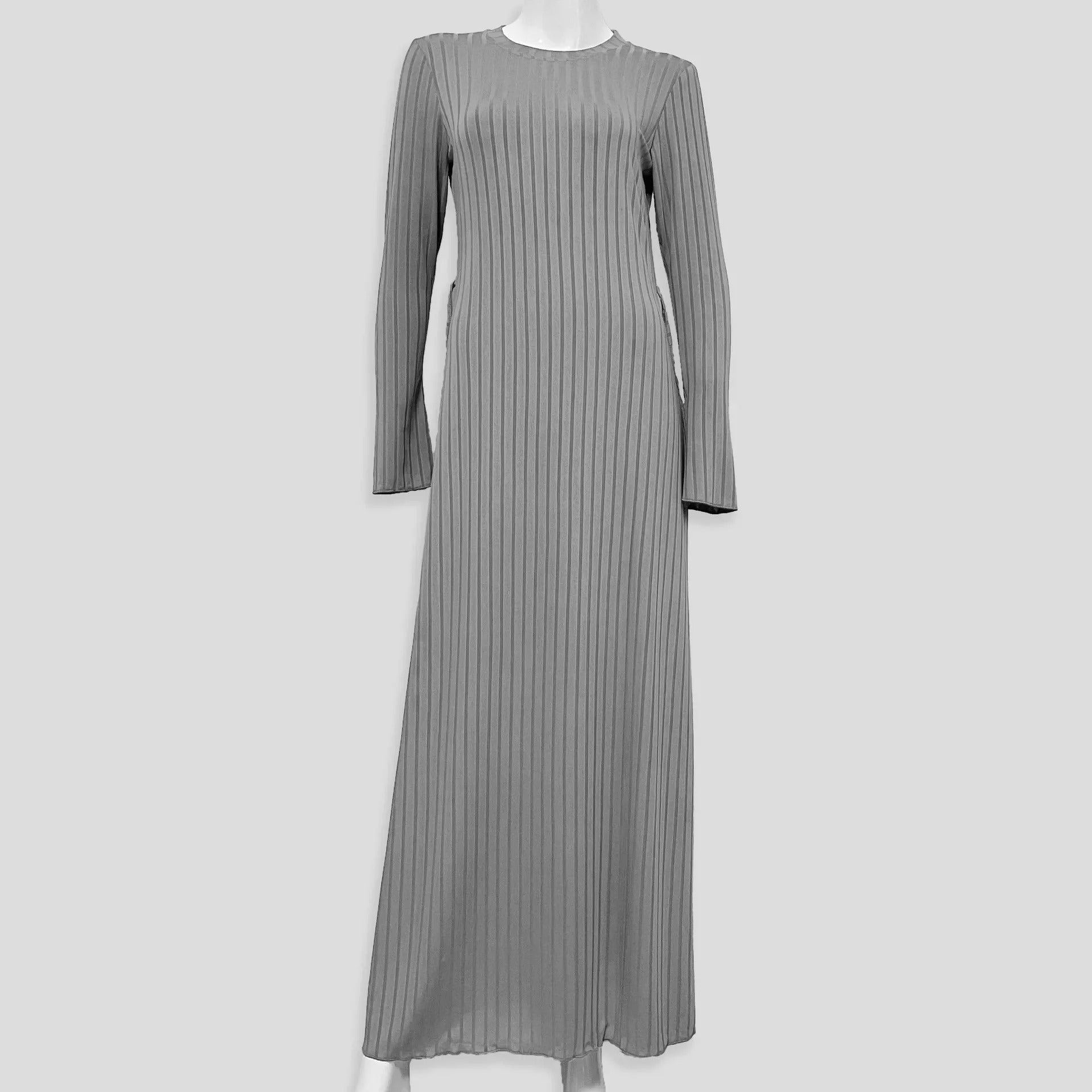 Klassisk løs strikket kjole for kvinner