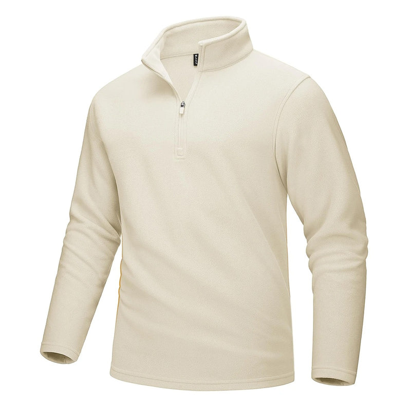 Fleece-genser med halv glidelås for menn