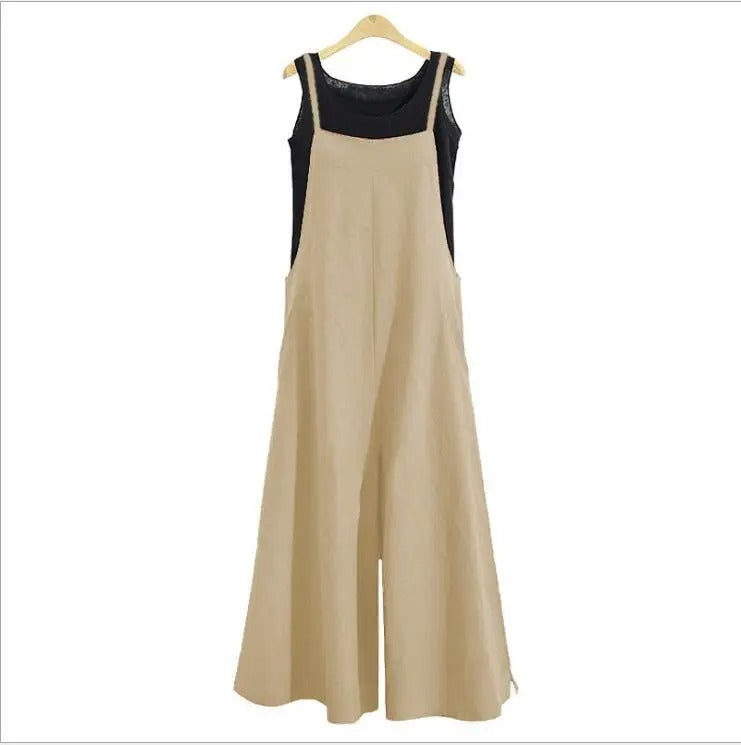 Dameoverall ermeløs løs jumpsuit
