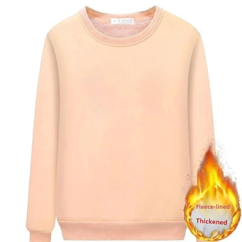 Fleece foret damegenser med rund hals