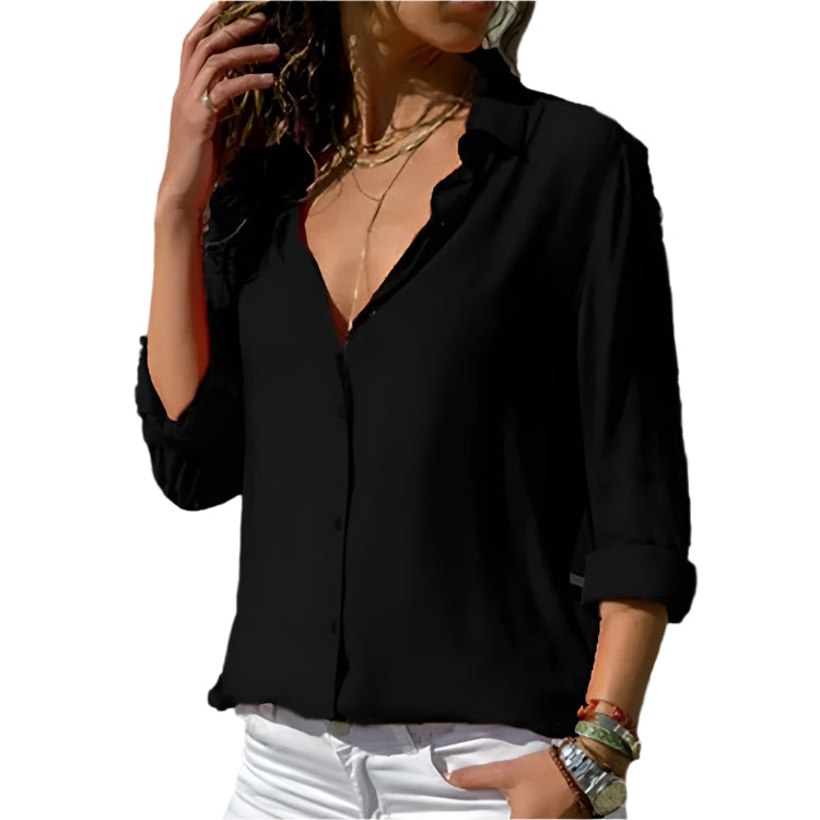 Casual Lapel Loose skjorte for kvinner