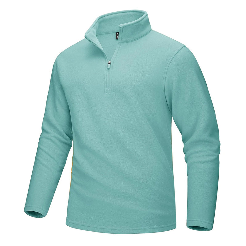 Fleece-genser med halv glidelås for menn