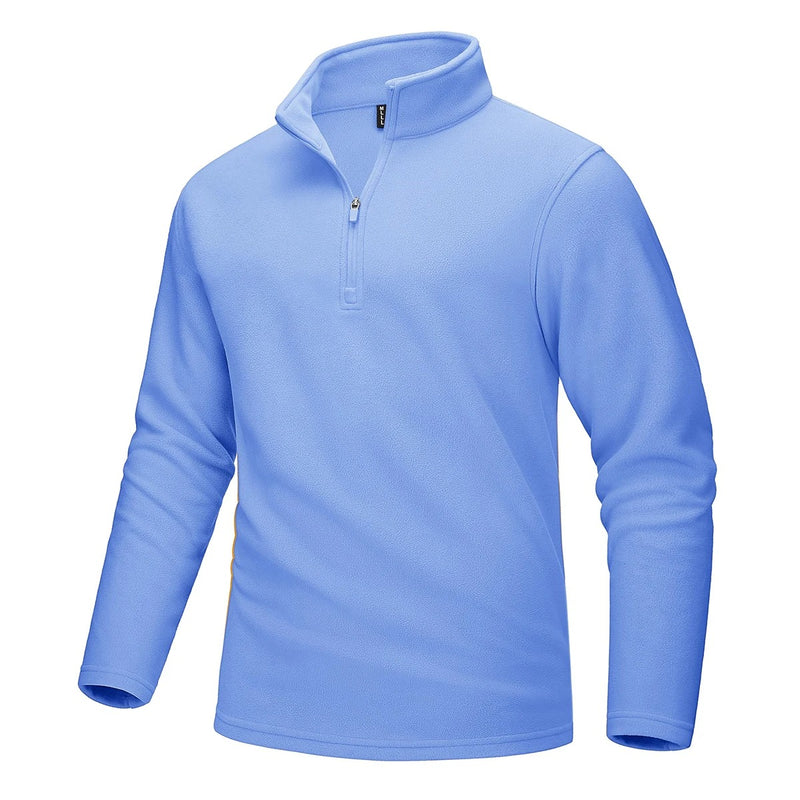 Fleece-genser med halv glidelås for menn