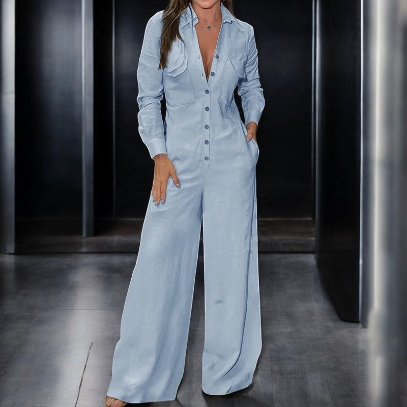Nedfelt Krage Langermet Jumpsuit