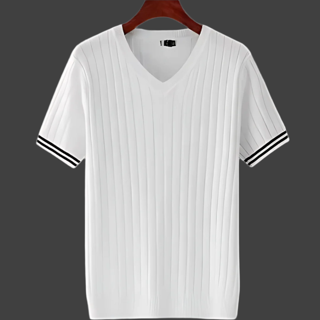 Slim fit T-skjorte med V-hals for menn