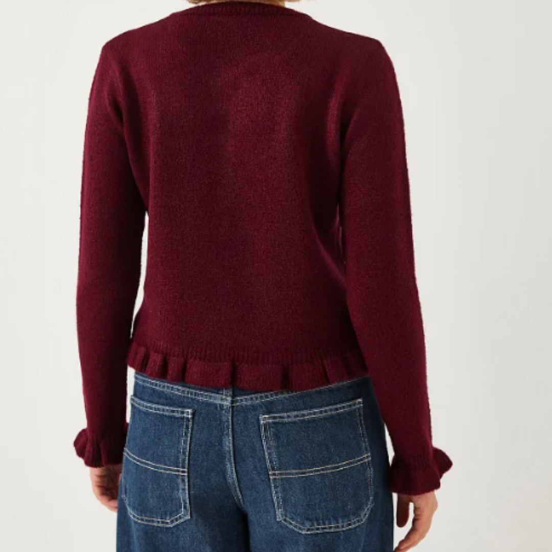 Teksturert strikket cardigan for kvinner