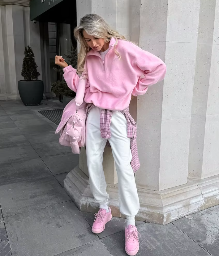 Polar fleece-genser med glidelås for kvinner