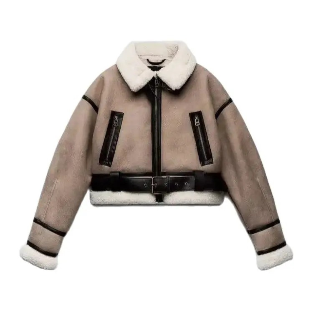 Lapeljakke i skinn for kvinner