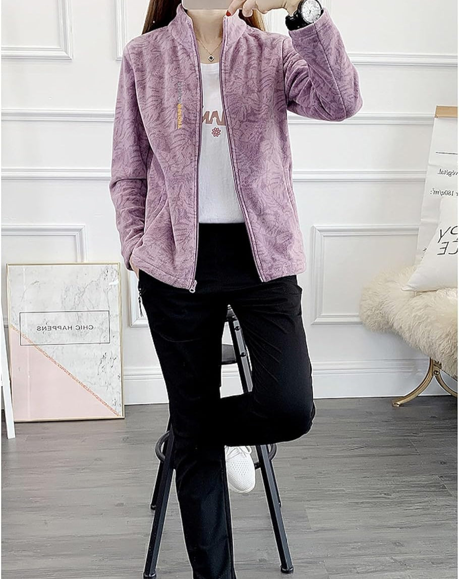 Børstet fleecekåpe til dame