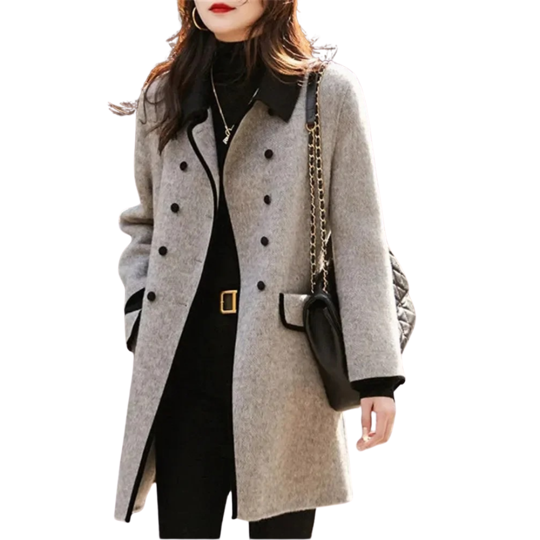 Vintage langermet overfrakk for kvinner