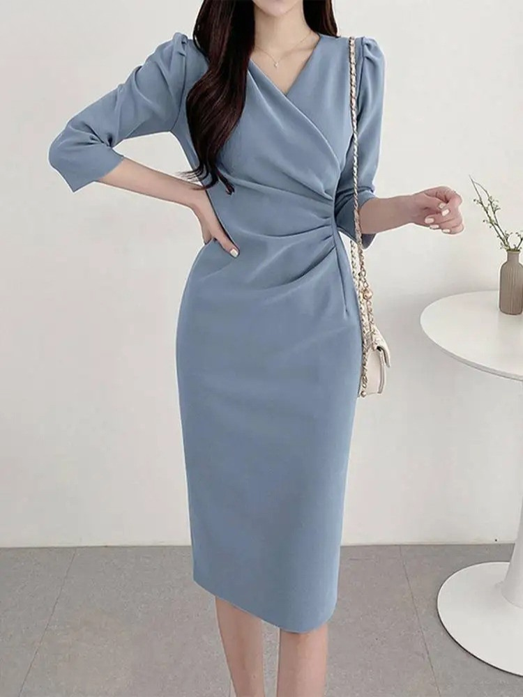 Bodycon Sundress med V-hals for kvinner